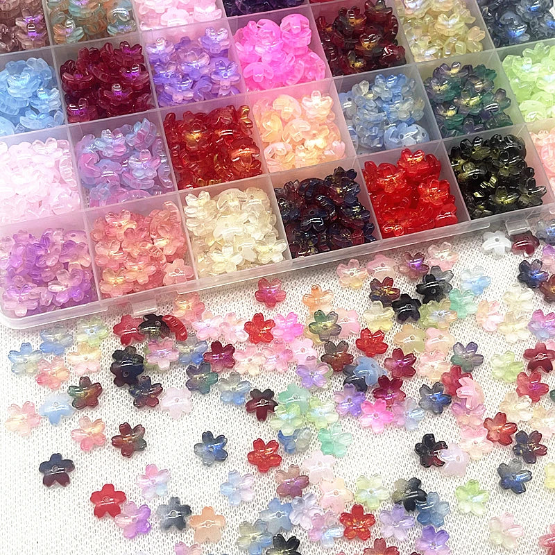 Cherry Blossoms Shape Lampwork Beads — Swuffy