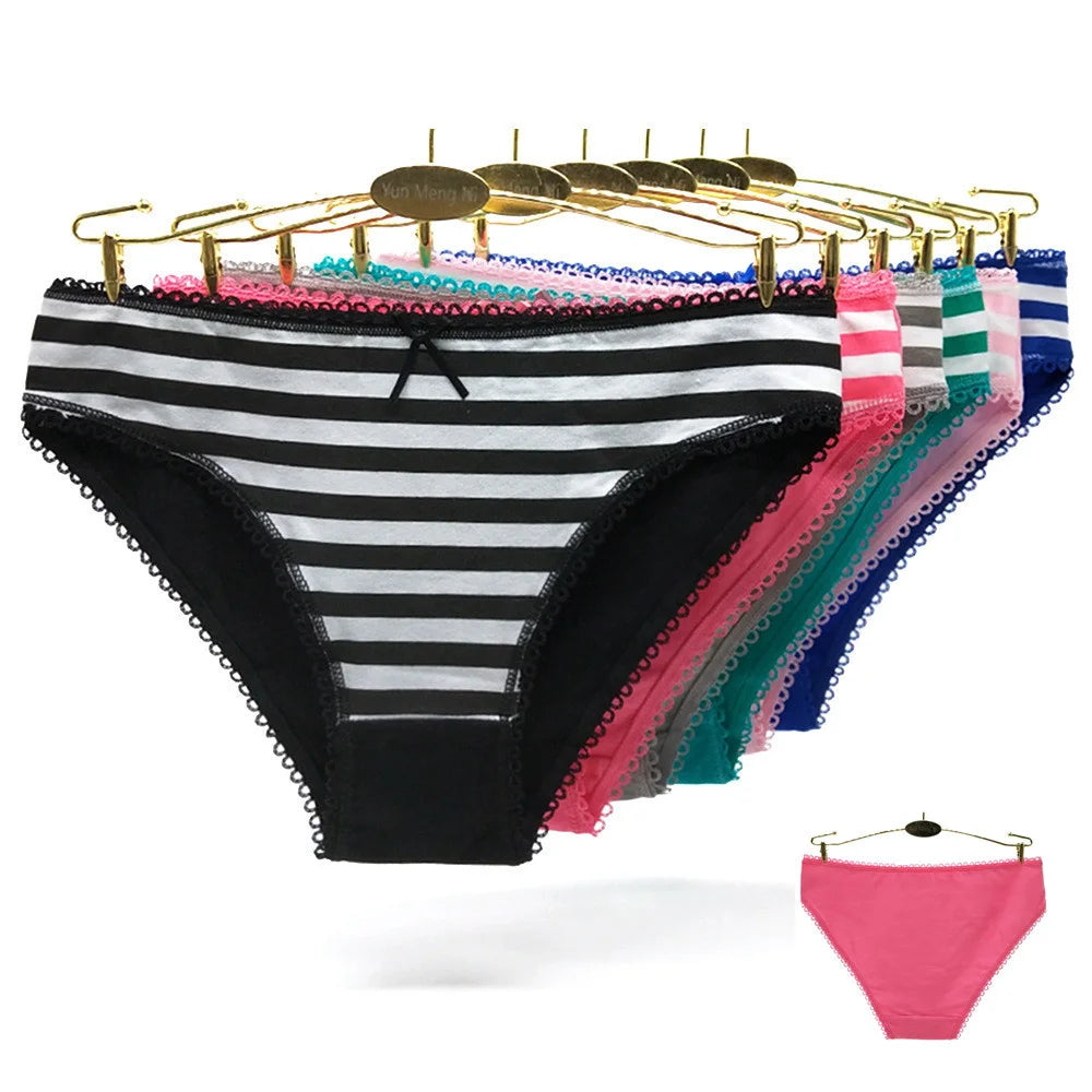 Mid Waist Striped Underwear Cotton — Swuffy