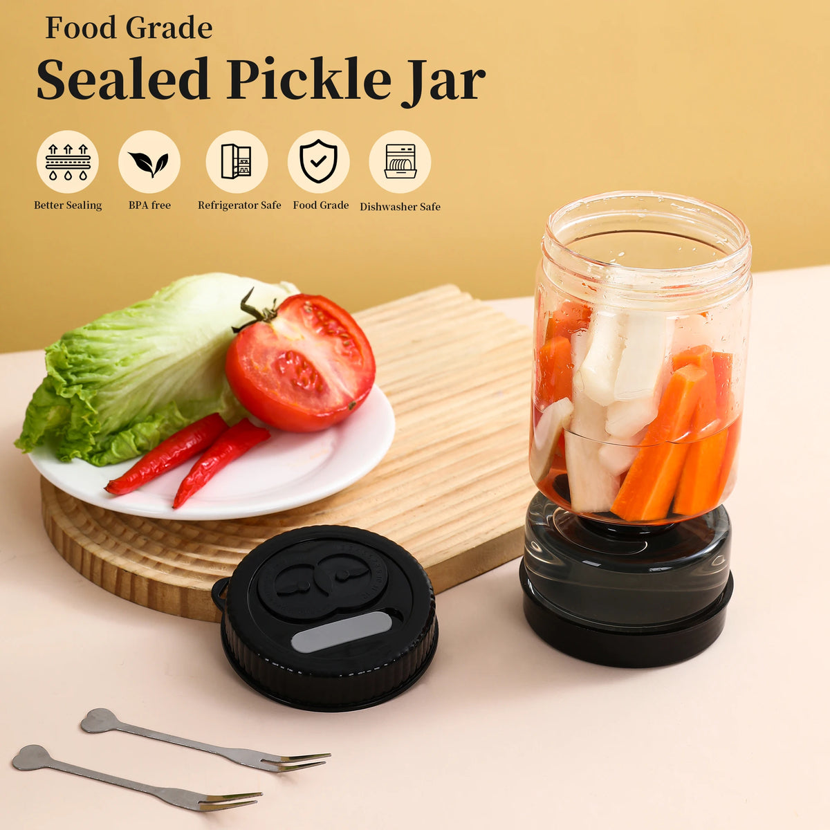 Glass Olive Pickle Strainer Jar — Swuffy