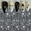 Black Silver Cat Animals Nail — Swuffy