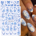 Blue Flower Nail Stickers French — Swuffy