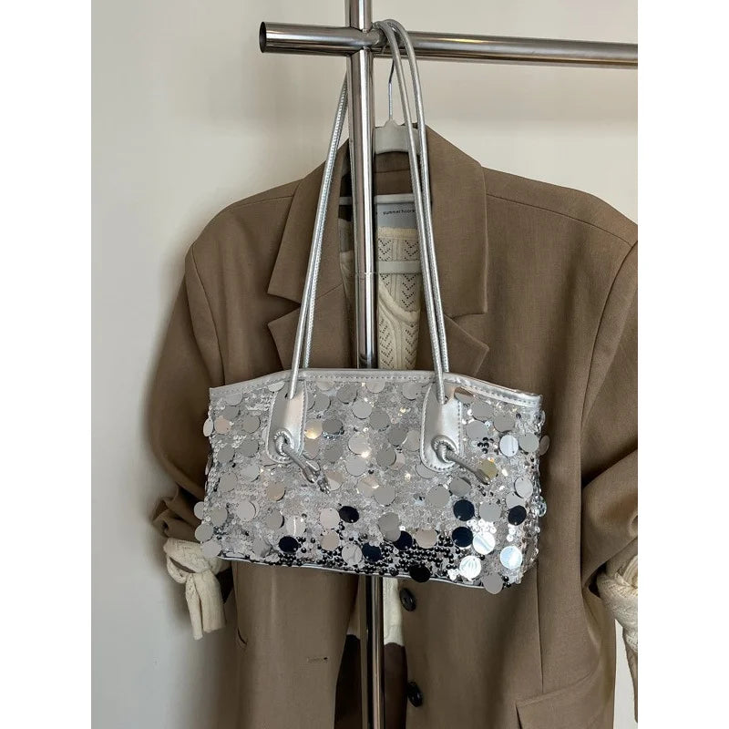 Sequined Bucket Bag Handbags Slouchy — Swuffy