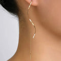 Temperament Wavy Long Drop Dangle — Swuffy