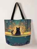 Illustrated Black Cat Tote Bag — Swuffy