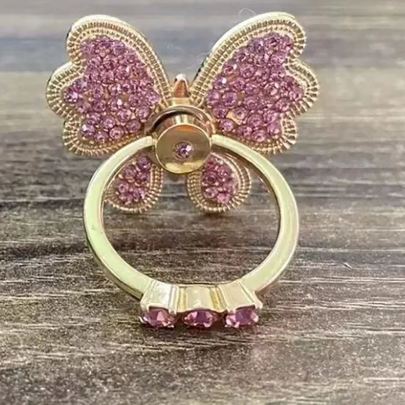 Diamond Butterfly Finger Ring Mobile — Swuffy