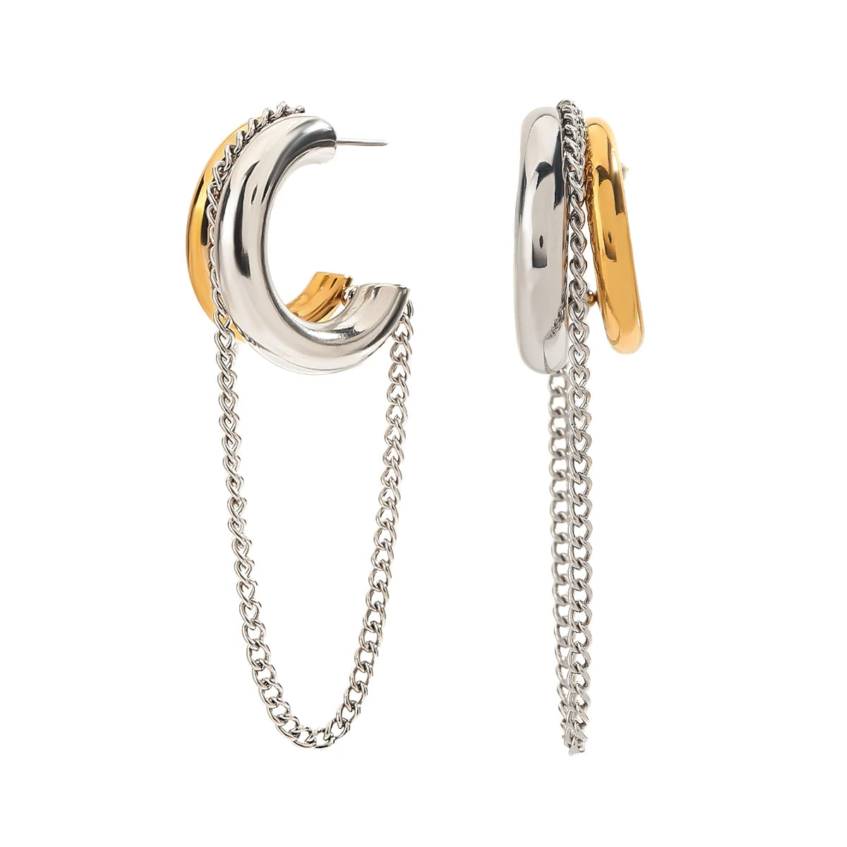 Nuvora Youthway Gold&Silver Tassel Stainless Steel Metal Ear — Nuvora