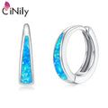 Cinily White Blue Opal Earrings — Swuffy