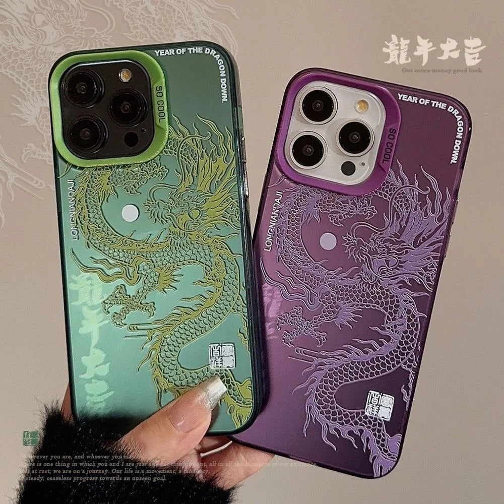 Chinese Green Purple Dragons Phone — Swuffy