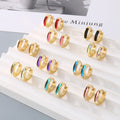 Stylish Crystal Glass Hoop Earrings — Swuffy