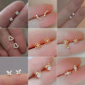 Silver Needle Zircon Earrings Hypoallergenic — Swuffy