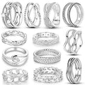 Silver Plated Sparkling Love Rings — Swuffy