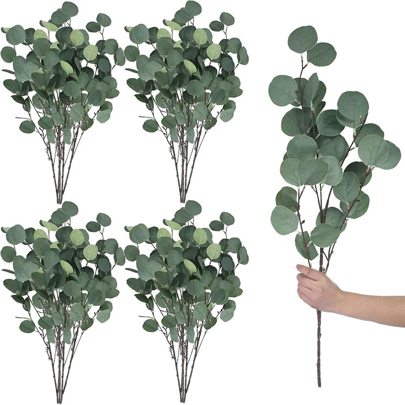 Silk Eucalyptus Branches Artificial Green — Swuffy