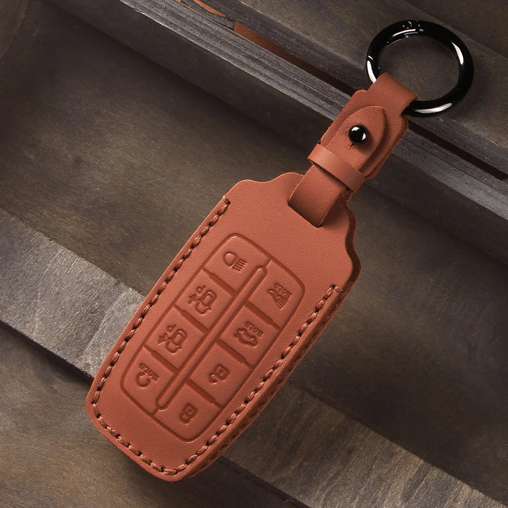 Button Leather Car Key Cover — Swuffy