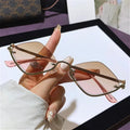 Metal Rhombus Half Frame Sunglasses — Swuffy
