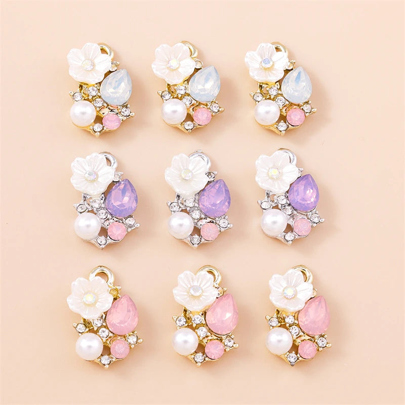 Mm Elegant Crystal Flower Charms — Swuffy