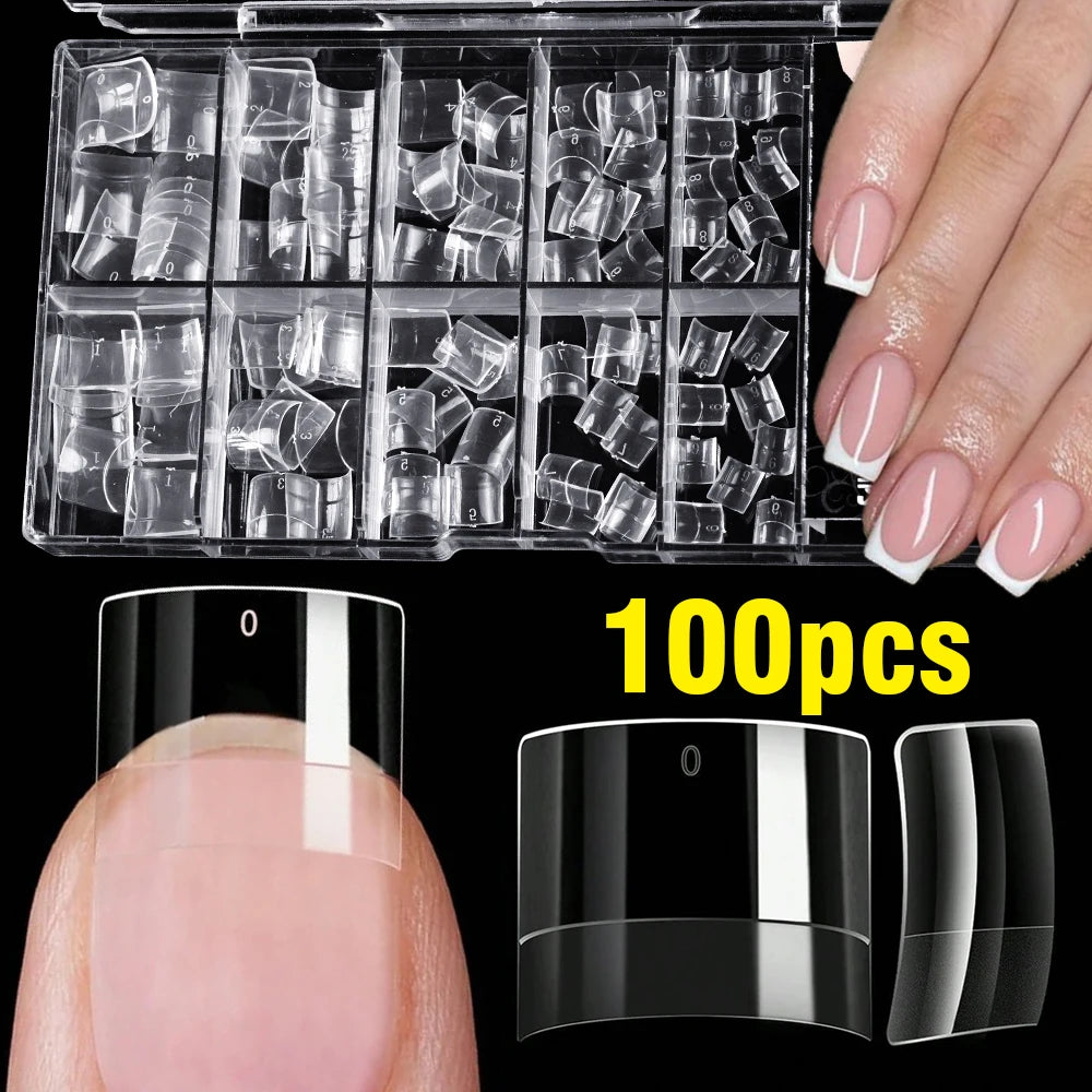 Clear Short Square Nail Tips — Swuffy