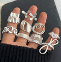 Sterling Silver Rings Couple Minimalist — Swuffy
