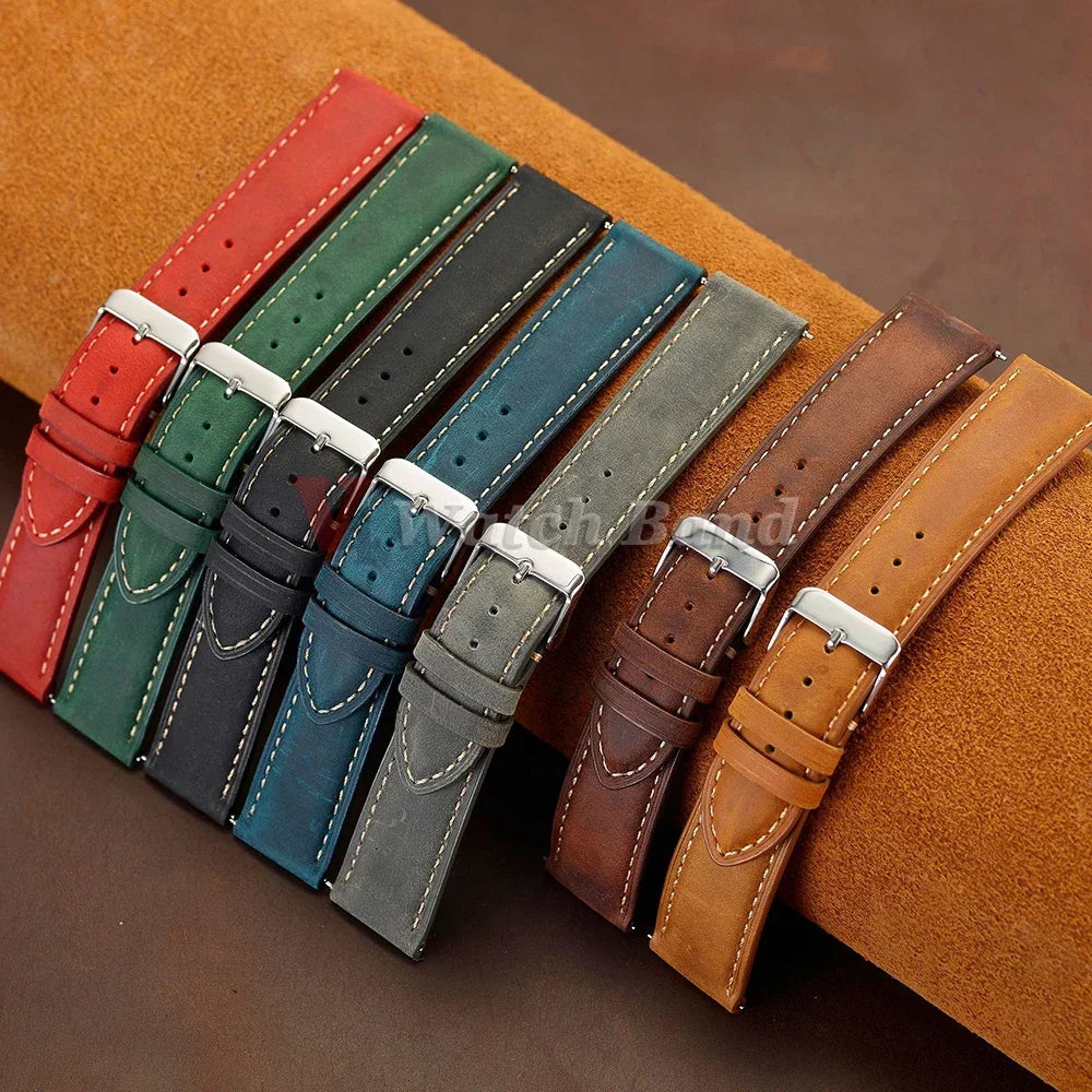 Cowhide Watchband Brown Vintage Neat — Swuffy