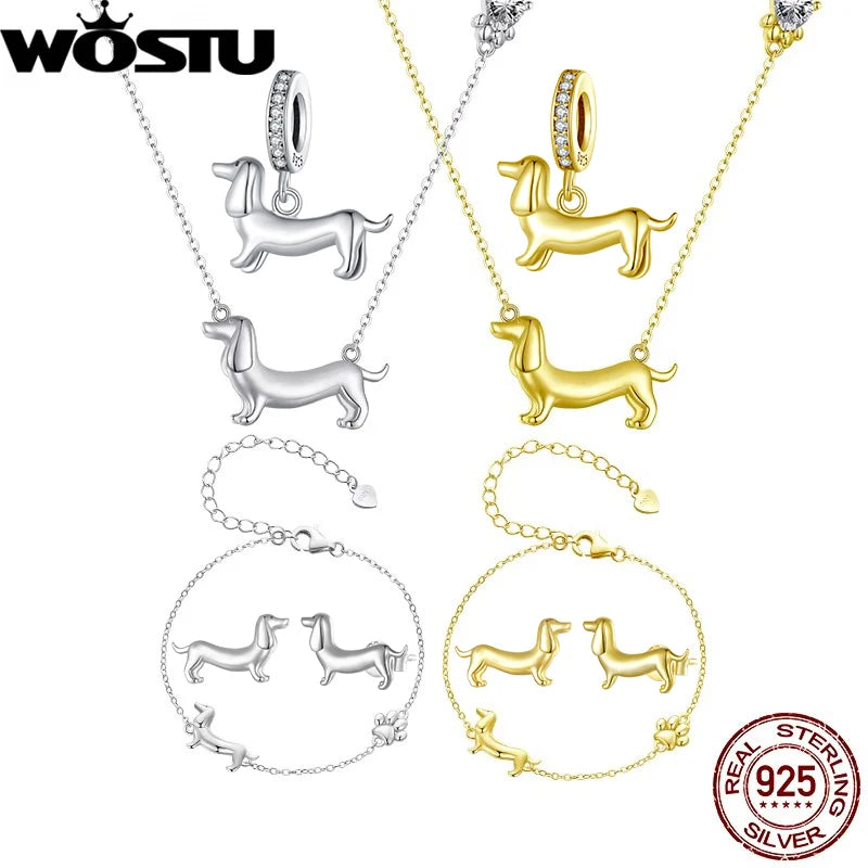 Wostu Sterling Silver Dachshund Pendant — Swuffy