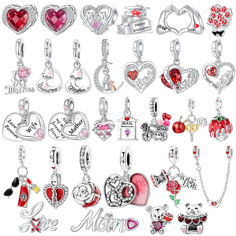 Sterling Silver Charms Bead Red — Swuffy