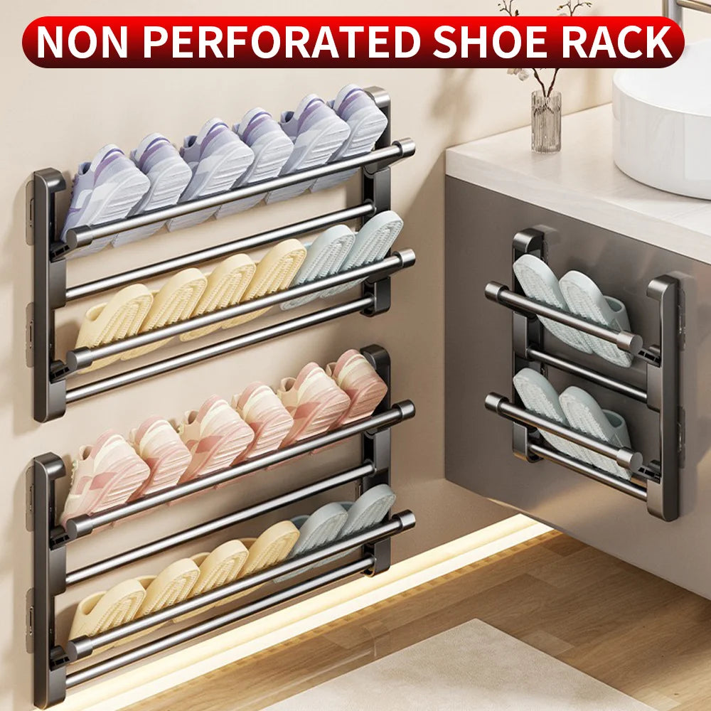 Nuvora Non Perforated Wall Mounted Shoe Rack Made — Nuvora