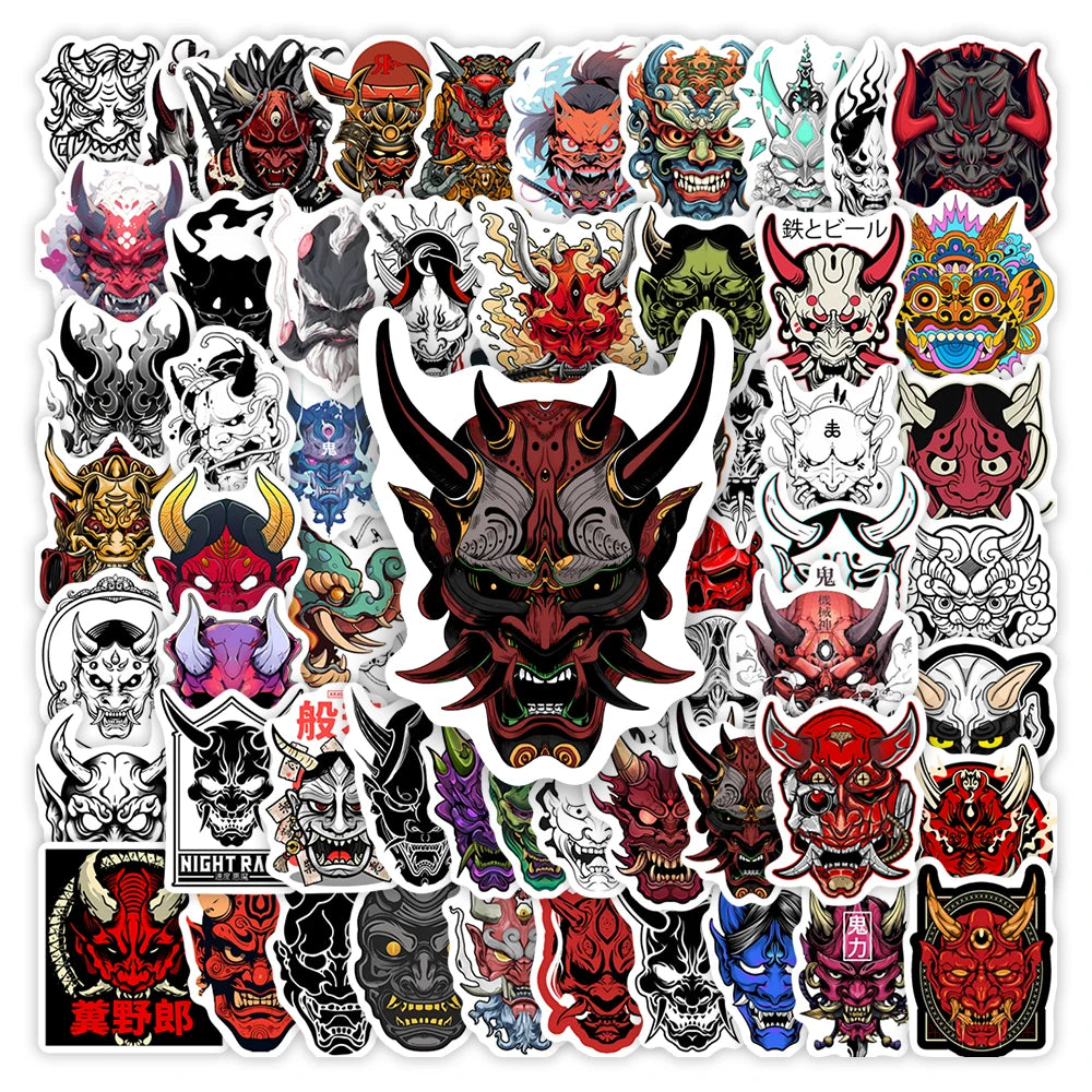 Cool Demon Mask Illustration Stickers — Swuffy