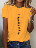Casual Sunflower Print Shirt Short — Swuffy