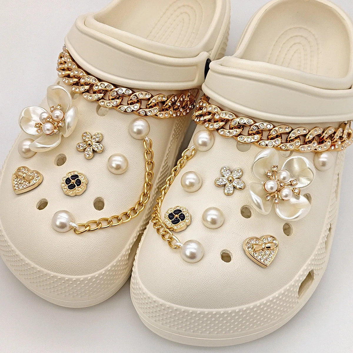 Floral Pearl Shoe Charms Crocs — Swuffy