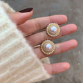 Imitation Pearl Circle Stud Earring — Swuffy