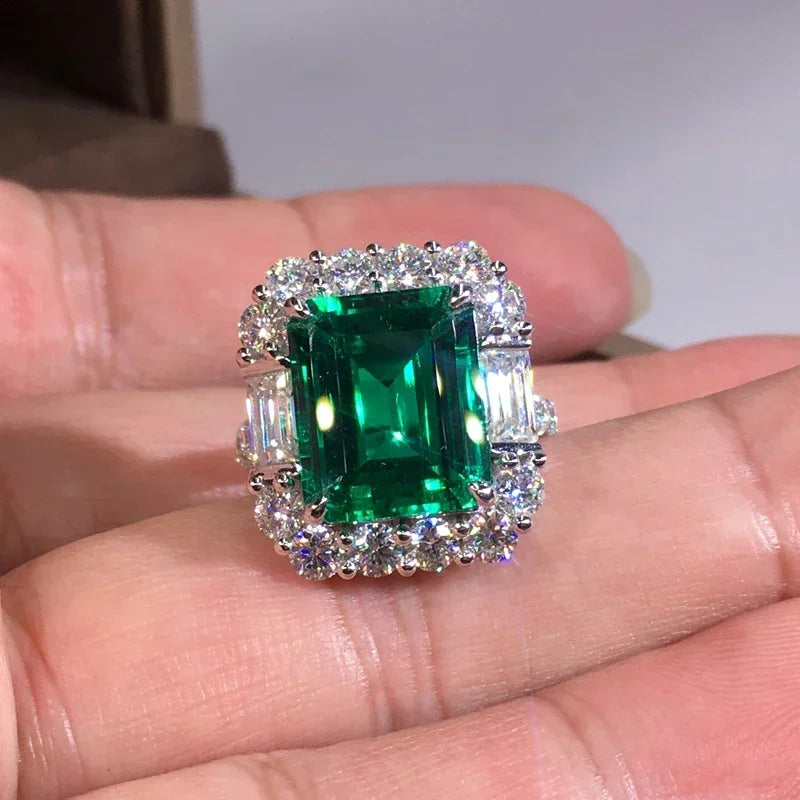 Green Cubic Zirconia Rings Wedding — Swuffy