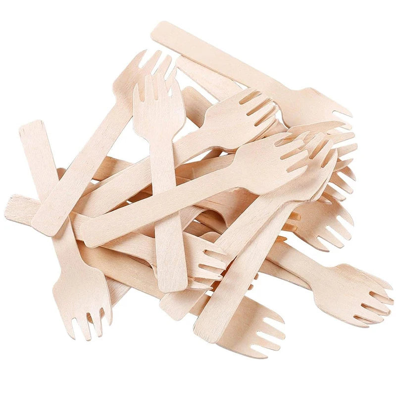 Wooden Forks Inch Disposable Wooden — Swuffy