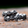 Vintage Gothic Steel Skull Rings — Swuffy
