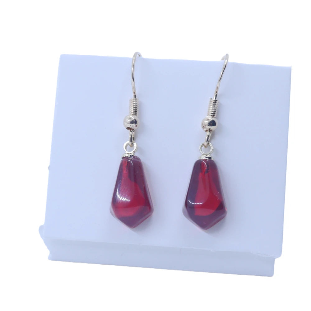 Dark Red Pomegranate Seed Earrings — Swuffy