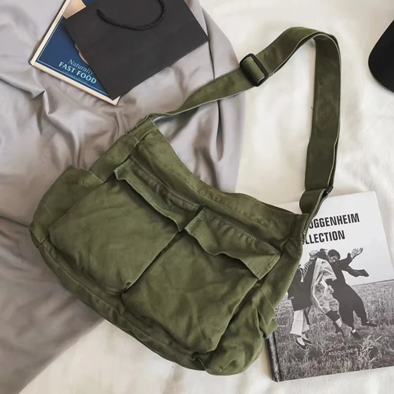 Vintage Handbag Canvas Teenager Shoulder — Swuffy