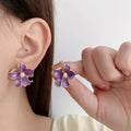 Sweet Flower Stud Earrings Purple — Swuffy