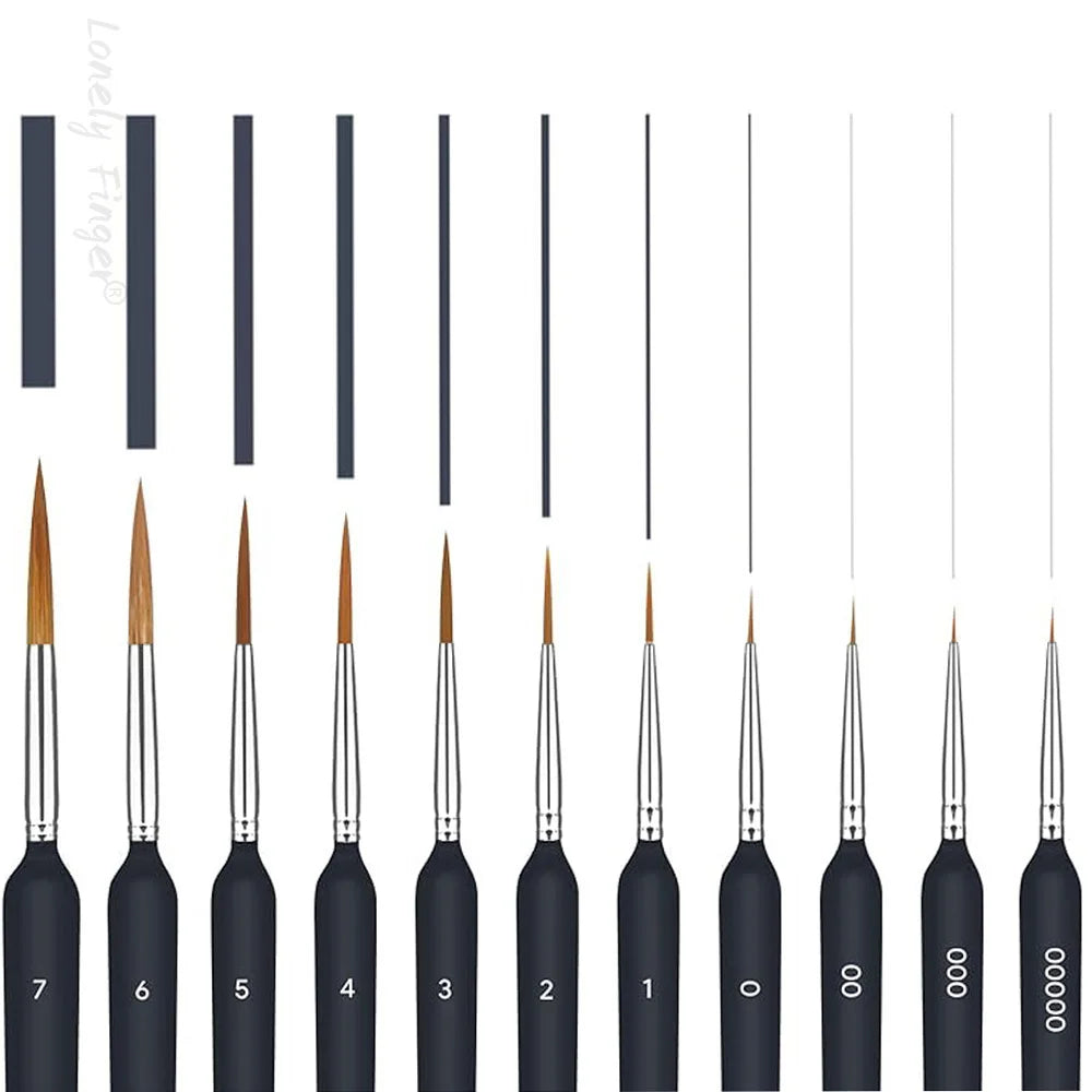Black Detail Paint Brushes Fine — Swuffy