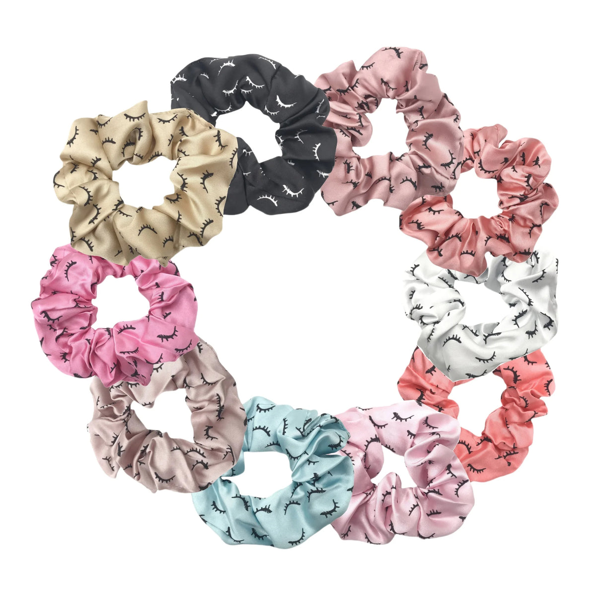 Eyelash Printed Hair Scrunchies Elastic — Swuffy