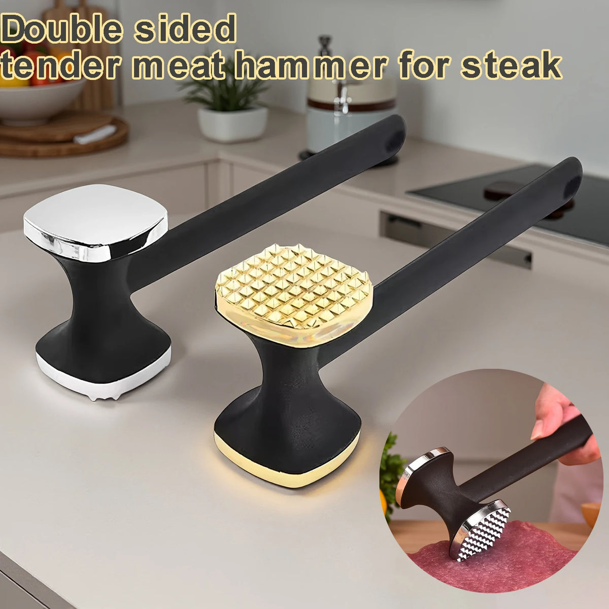 Nuvora Heavy Duty Stainless Steel Meat Tenderizer Hammer — Nuvora