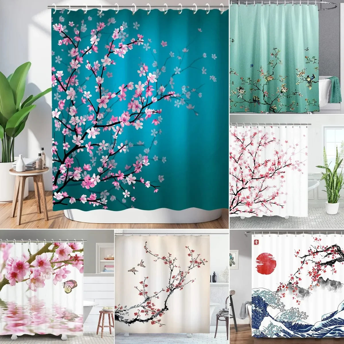 Charming Oriental Blossom Shower Curtain — Swuffy