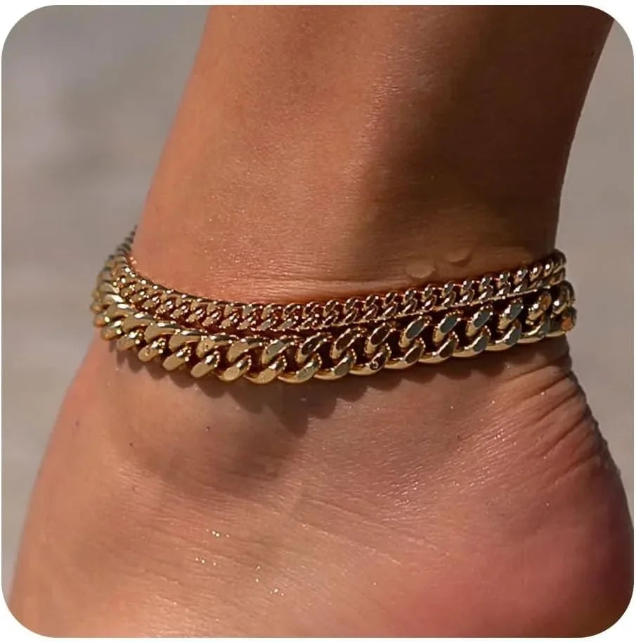 Gold Ankle Bracelets Gold Plated — Swuffy