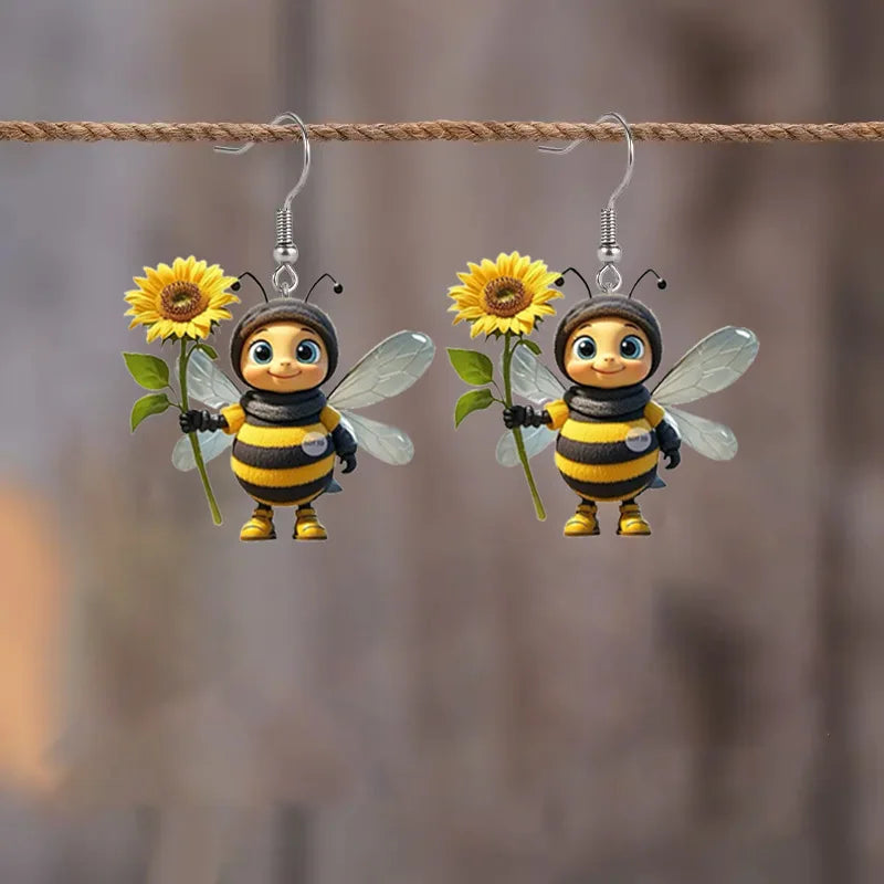 Design Little Bee Acrylic Earrings — Swuffy