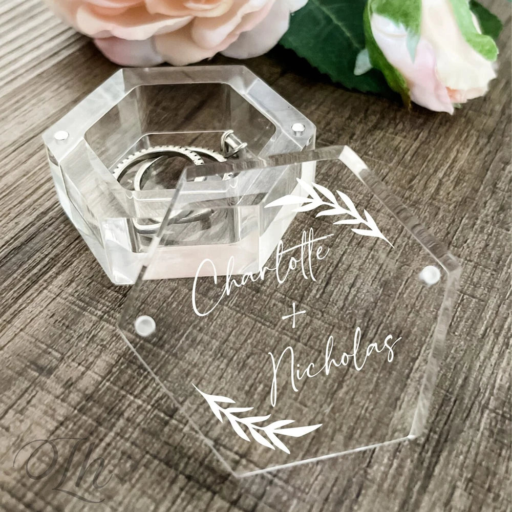 Personalized Wedding Ring Box Clear — Swuffy