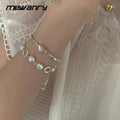 Mewanry Silver Pearl Bracelets Girls — Swuffy