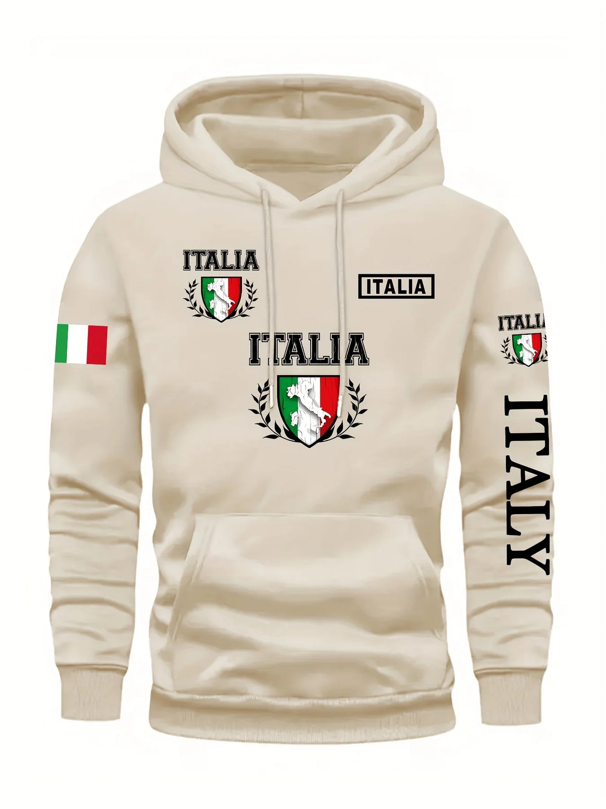 Nuvora Men S Italy Print Pullover Front Pocket — Nuvora