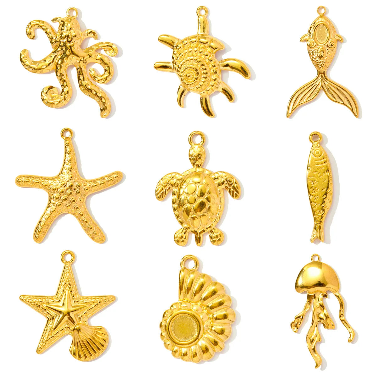 Stainless Steel Jellyfish Starfish Pendants — Swuffy