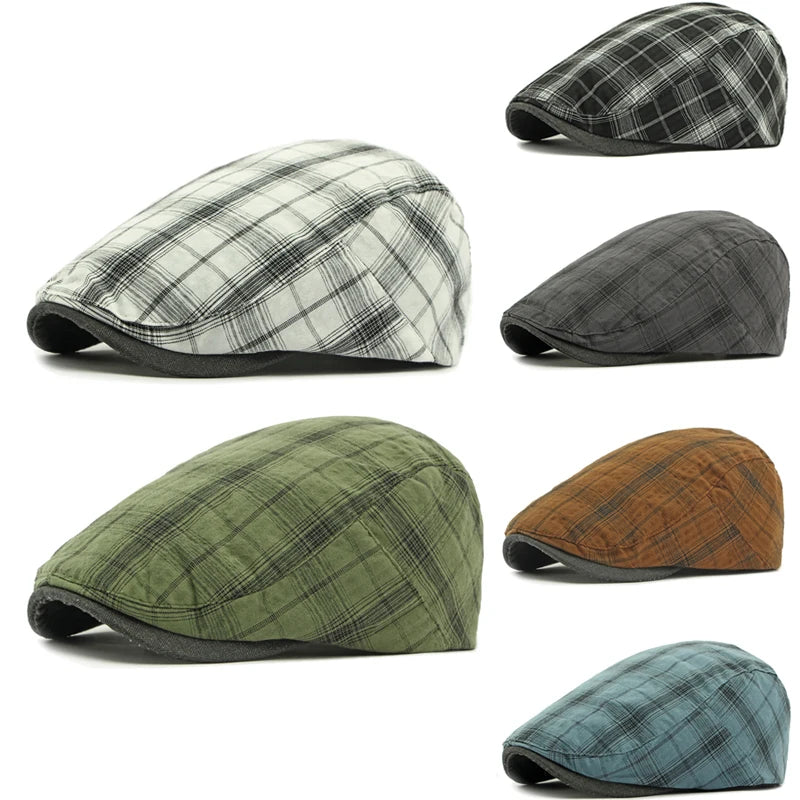 Berets Plaid Cotton Newsboy Hats — Swuffy