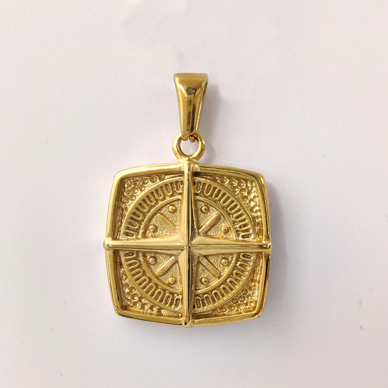 Nautical Compass Pendant Necklace Waterproof — Swuffy