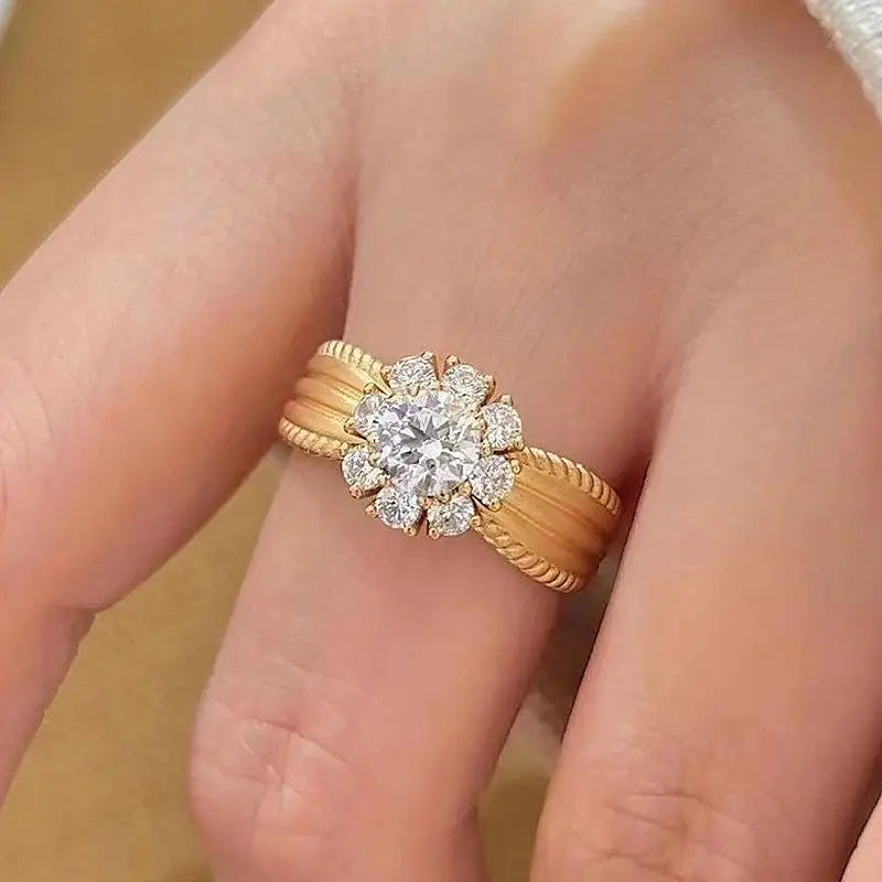 In Purple Gemstone Sunfloral Rings — Swuffy