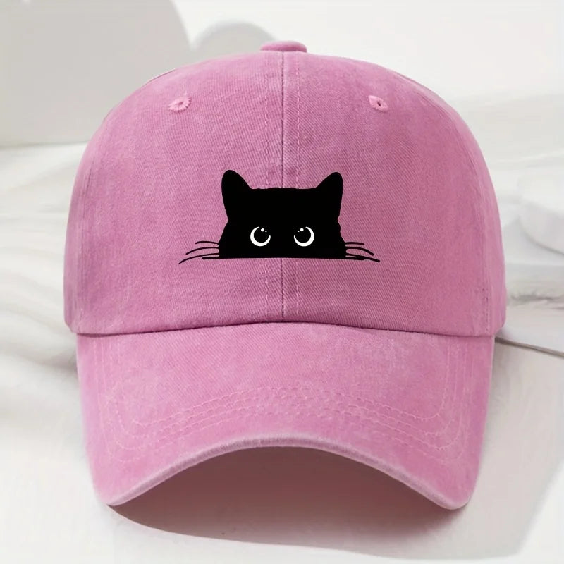 Cat Print Vintage Washed Baseball — Swuffy