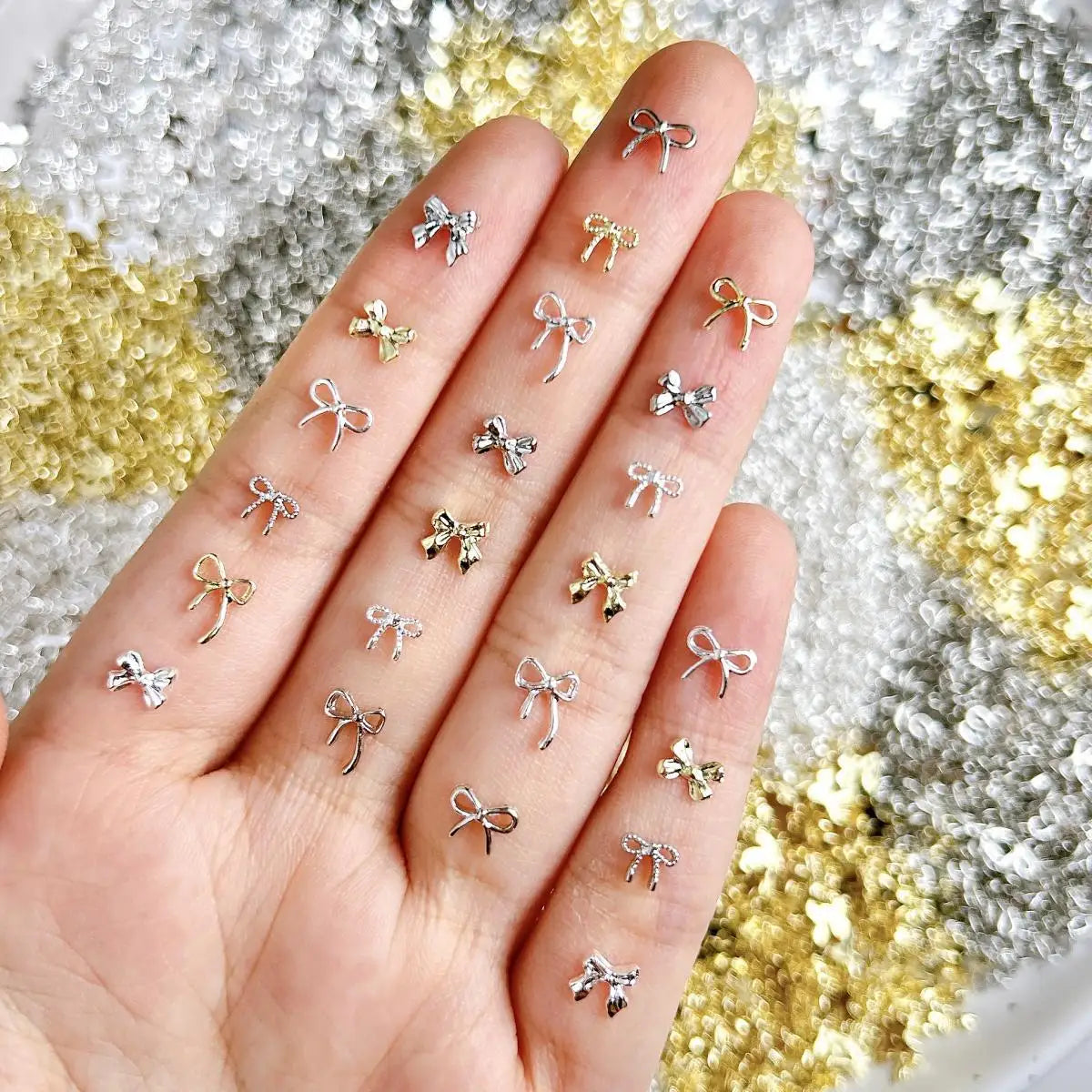 Nuvora Light Luxury Ribbon Bows Alloy Nail Charms — Nuvora